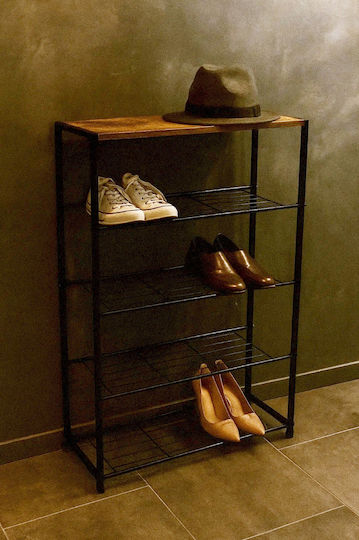 Metal Open Shoe Organizer for Boots/Ankle Boots Beige L63xD30xH83cm