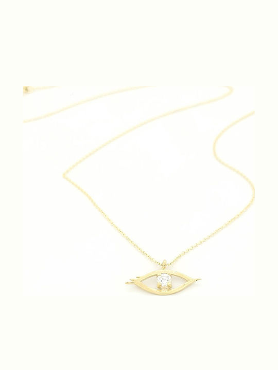 Anagnostakis Halskette Auge aus 9K Gold mit Zirkon