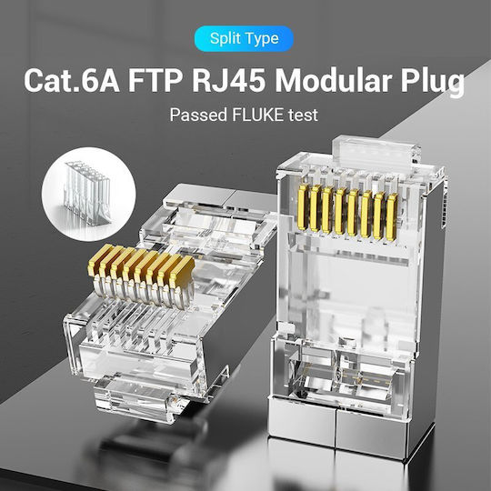 Vention Netzwerk Stecker Cat6a Ftp Modular Stecker Idfr0-50 50er Pack