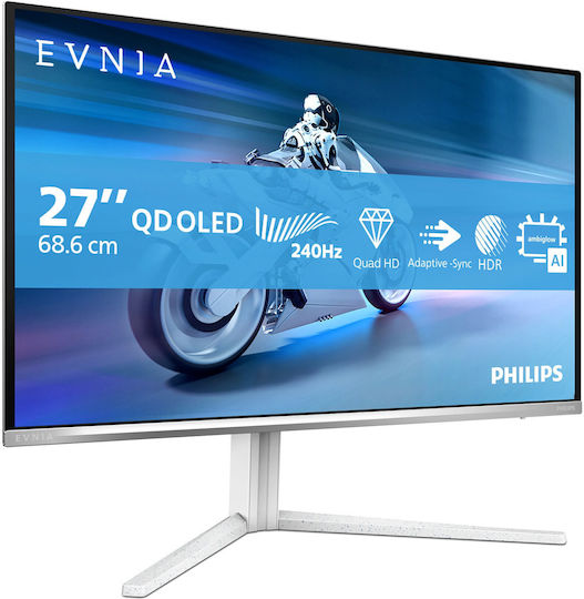 Philips Evnia 27M2N6501L/00 QD-OLED HDR Gaming Monitor 26.5" QHD 2560x1440 240Hz With Response Time 0.03ms GTG White