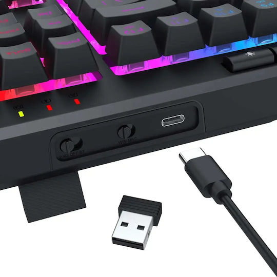 Redragon Shiva Pro Wireless Gaming Keyboard Tenkeyless with RGB lighting (English US)