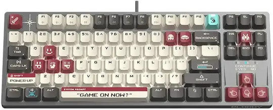 A4Tech Bloody S87 Pixels Red Gaming Μηχανικό Πληκτρολόγιο Tenkeyless με BLMS Red Plus διακόπτες και RGB φωτισμό (International English) Grey/Red