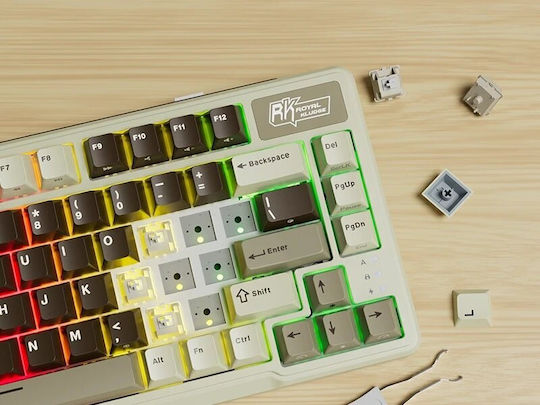 Royal Kludge RK-L75 Wireless Gaming Mechanical Keyboard 75% with Custom Cream switches and RGB lighting (English US) Multicolour