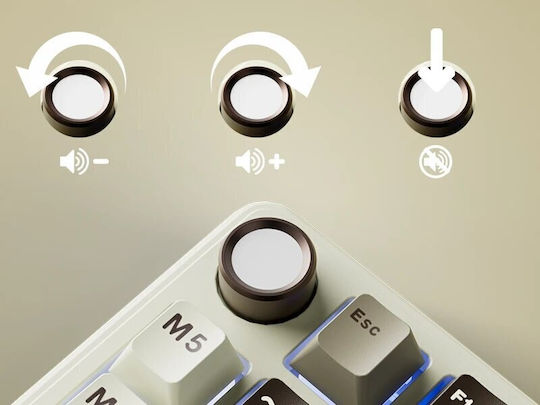 Royal Kludge RK-L75 Wireless Gaming Mechanical Keyboard 75% with Custom Cream switches and RGB lighting (English US) Multicolour