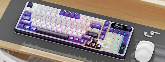 Royal Kludge RK-S98 Wireless Gaming Mechanical Keyboard 96% with Custom Brown switches and RGB lighting (English US) Purple