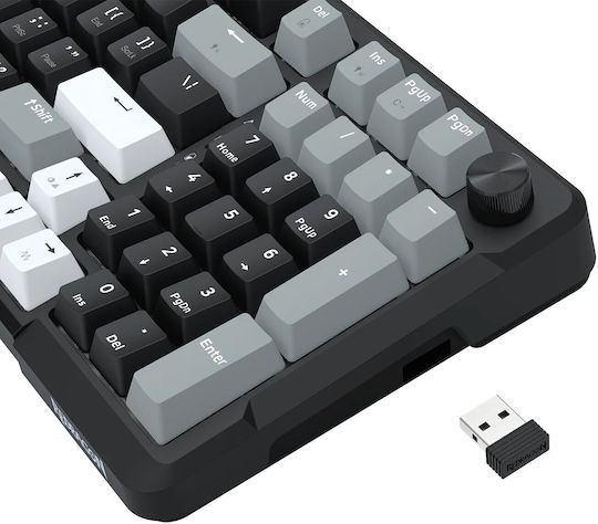 Redragon K742 Ασύρματο Gaming Μηχανικό Πληκτρολόγιο 98% με Custom Linear διακόπτες και RGB φωτισμό (International English) Creamy