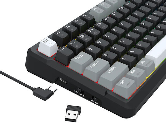 Redragon K742 Ασύρματο Gaming Μηχανικό Πληκτρολόγιο 98% με Custom Linear διακόπτες και RGB φωτισμό (International English) Creamy