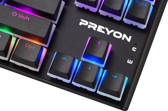 Preyon Blitz Claw Gaming Μηχανικό Πληκτρολόγιο Tenkeyless με Gateron Blue διακόπτες και RGB φωτισμό (Αγγλικό US)
