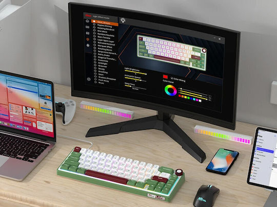 Royal Kludge R65 Gaming Mechanical Keyboard with Chartreuse Switches and RGB Lighting English US Green