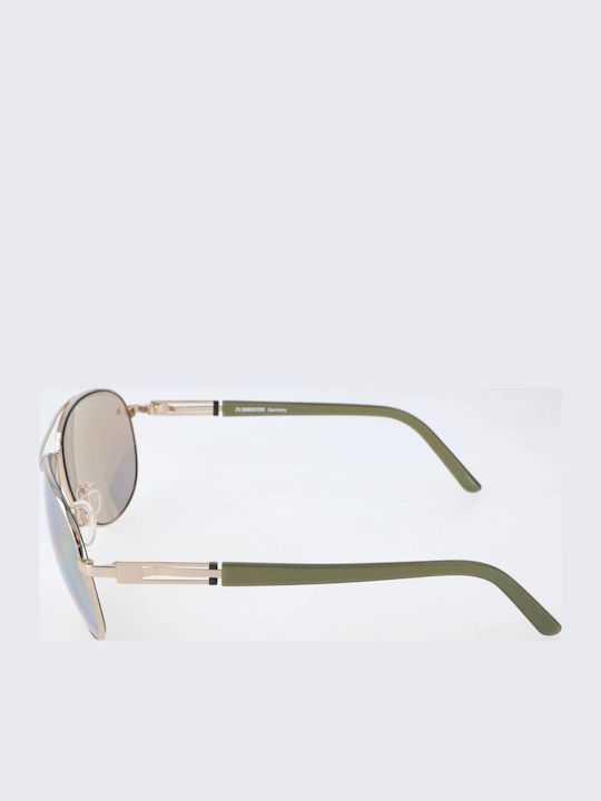 Herren Sonnenbrille mit Silbernem Metallrahmen und grauen Gläsern