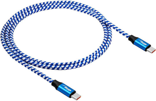 Akyga Regular USB 2.0 Cablu USB-C bărbătesc - USB-C 100W Albastru 1m