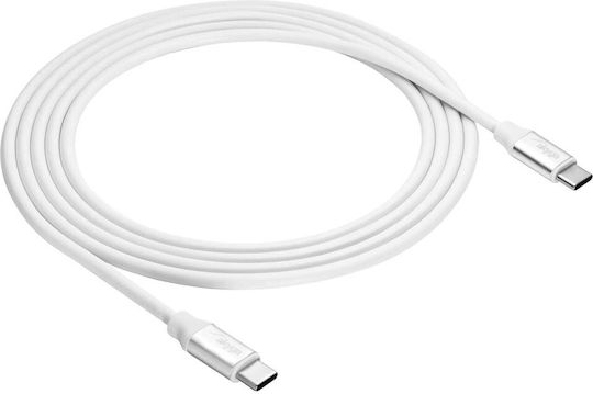 Akyga USB 2.0 Cable USB-C male - USB-C 60W Λευκό 1.8m AK-USB-41