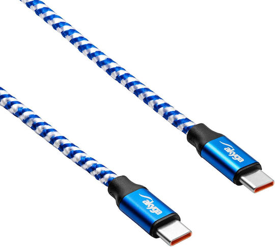 Akyga Regular USB 2.0 Cablu USB-C bărbătesc - USB-C 100W Albastru 1m