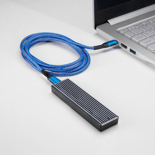 Akyga USB 2.0 Cable USB-C male - USB-C 100W Μπλε 0.5m