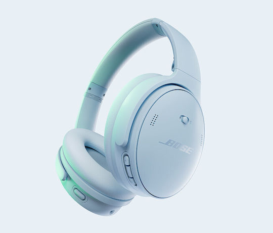 Bose QuietComfort Ασύρματα / Ενσύρματα Over Ear Ακουστικά με 24 ώρες Λειτουργίας και Quick Charge Ice Blue