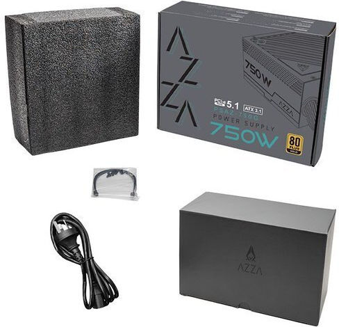 Azza PSAZ-750G 750W Μαύρο Τροφοδοτικό Υπολογιστή Semi Modular 80 Plus Gold