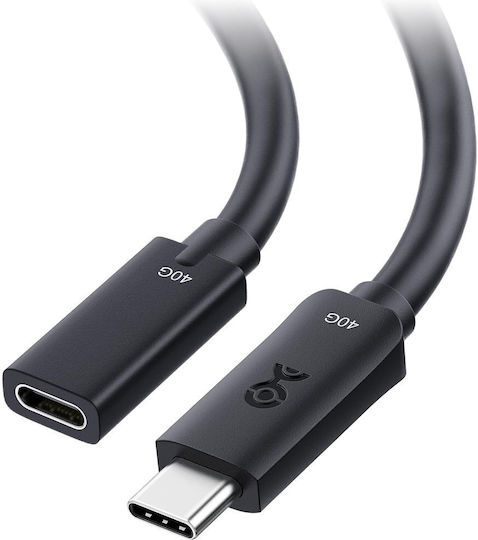 Club3D Video Cable USB Type-C Male - USB Type-C Female 240W PD Black 1m