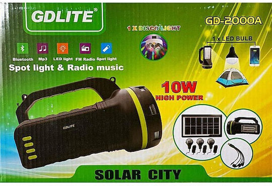 GDLite Solar Lighting System with Flash Light and USB Charging GD-2000A