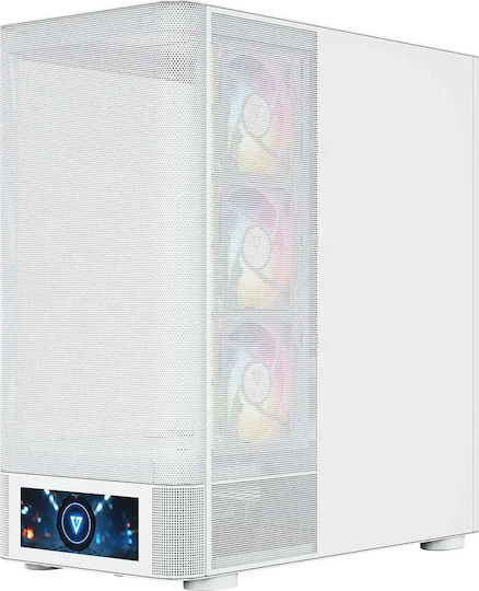 Modecom Volcano AQ500 Gaming Midi Tower Κουτί Υπολογιστή με Πλαϊνό Παράθυρο και ARGB Φωτισμό Λευκό
