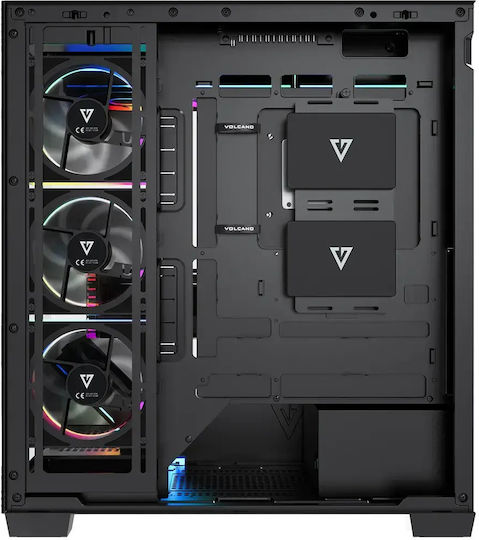 Modecom Volcano Stellar Plus ARGB 8F Gaming Midi Tower Κουτί Υπολογιστή με Πλαϊνό Παράθυρο Μαύρο