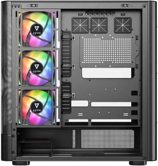 Modecom Volcano AQ400 Gaming Midi Tower Κουτί Υπολογιστή με Πλαϊνό Παράθυρο Μαύρο