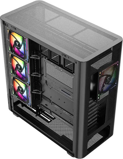 Modecom Volcano AQ400 Gaming Midi Tower Κουτί Υπολογιστή με Πλαϊνό Παράθυρο Μαύρο