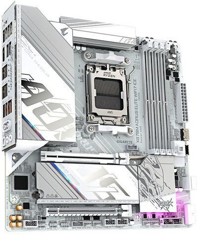 Gigabyte X870M AORUS ELITE ICE Wi-Fi Дънна Платка Micro ATX с AMD AM5 Сокет