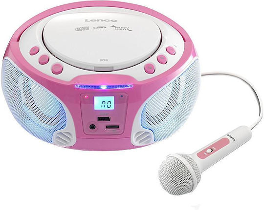 Lenco Ηχείο Karaoke με Ενσύρματo Μικρόφωνο SCD-650 SCD-650P Ροζ