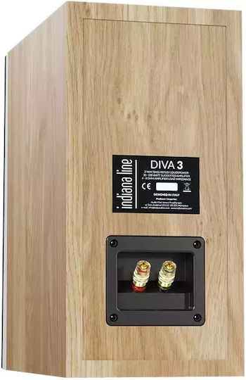 Indiana Line Diva 3 Paar Passive Hi-Fi-Lautsprecher Buch selbst 100W 2 Wege Weiße Eiche