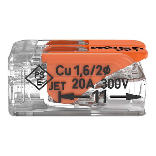 2-wire Branch Connector Max 4 Mm² 100 Pcs Wago 221-412