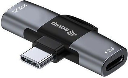 Equip Μετατροπέας USB-C male σε USB-C 2x female Γκρι 1τμχ 133479