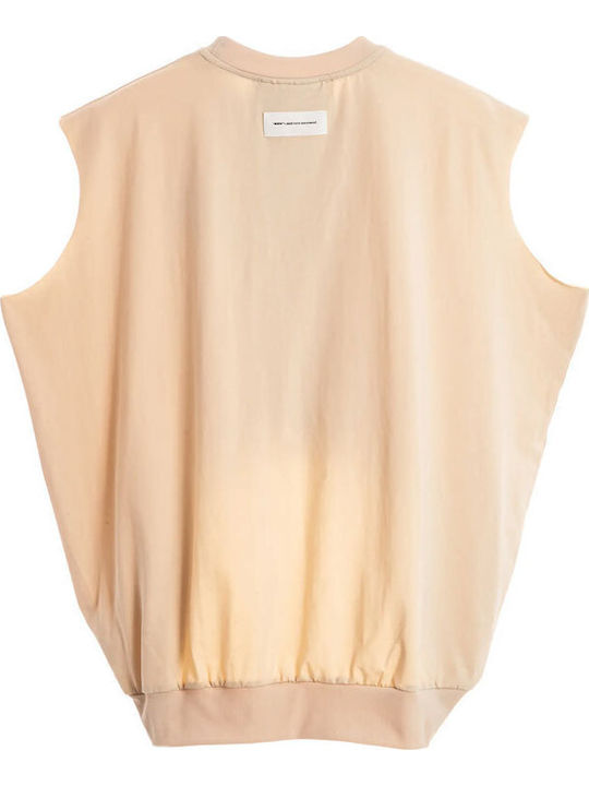 Women's Sleeveless Beige Blouse