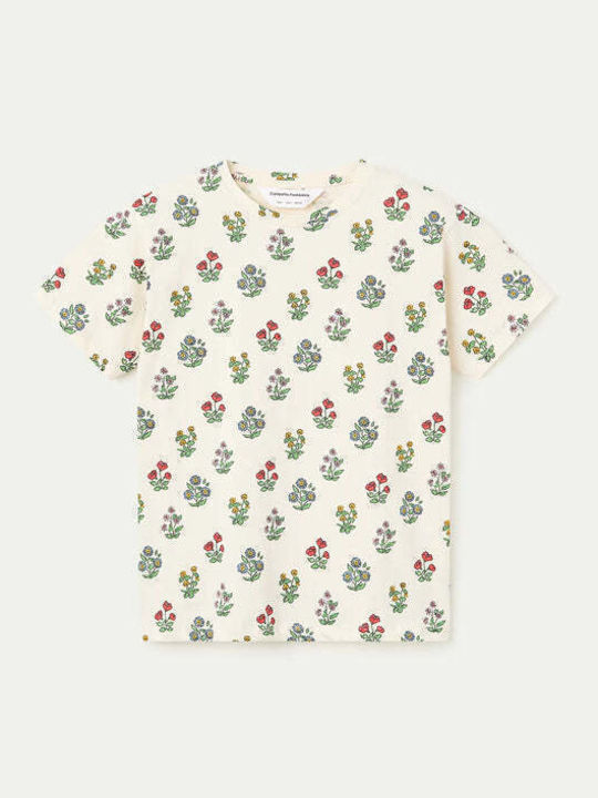 Women's T-shirt Floral Ecru