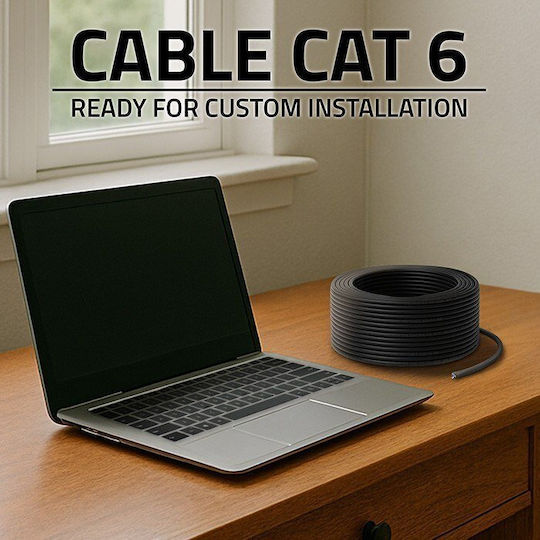 Qoltec U/UTP Cat.6 Network Cable Ethernet 50m Black 1 Piece