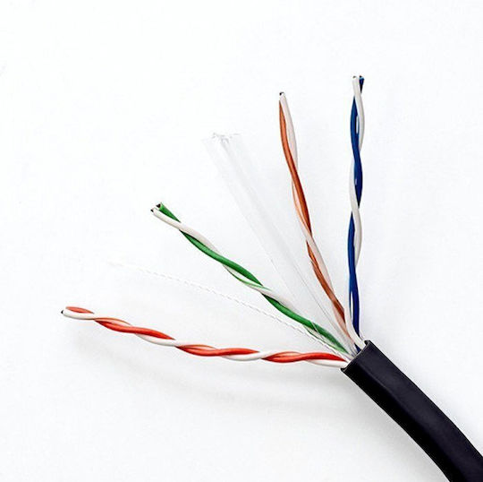 Qoltec U/UTP Cat.6 Network Cable Ethernet 50m Black 1 Piece