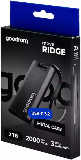 GoodRAM Move Ridge USB 3.2 Εξωτερικός SSD 2TB Μαύρο