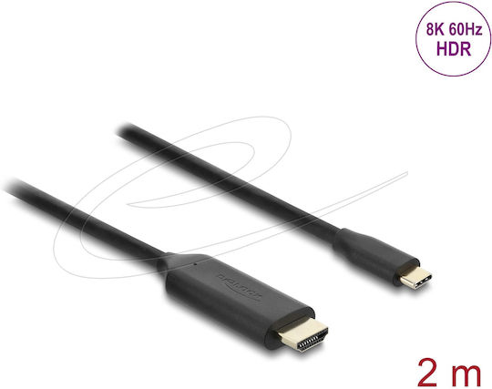 DeLock HDMI Cable HDMI Male - HDMI Male 2m Black