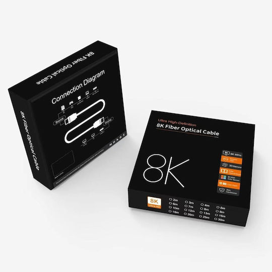 PremiumCord HDMI 2.1 Ultra High Speed 48Gbps 4K 120Hz HDR VRR Cable HDMI male - HDMI male 7m Μαύρο