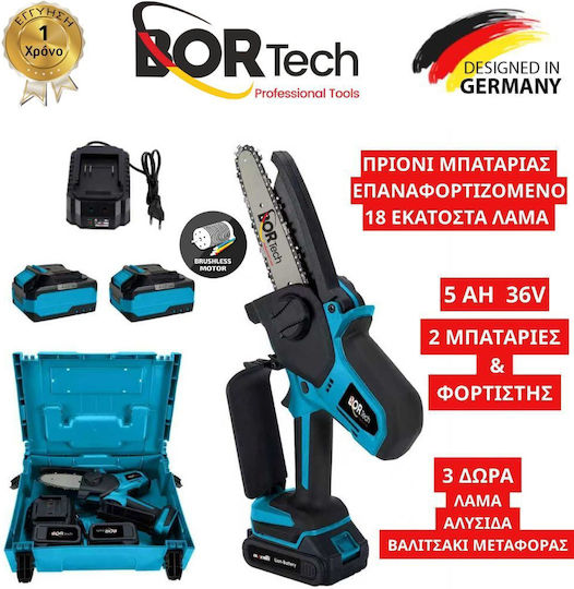Bortech Baumschneider Akku-Kettensäge 36V 0.75kg mit Schiene 18cm