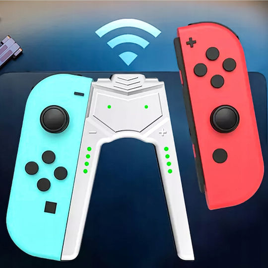 Ladeständer Für Nintendo Switch Konsole Kompatible V1 V2 Oled Modelle Mit LED-Anzeige Usb-c Anschluss 100 Cm Kabel 105 X 75 Mm Weiß