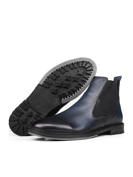 Lässige Herrenstiefel aus Leder in Marineblau