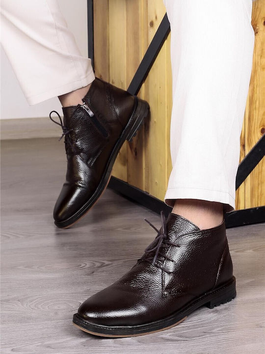 Herrenstiefel Braune Leder Casual
