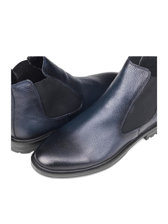Lässige Herrenstiefel aus Leder in Marineblau