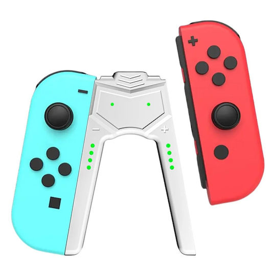 Ladeständer Für Nintendo Switch Konsole Kompatible V1 V2 Oled Modelle Mit LED-Anzeige Usb-c Anschluss 100 Cm Kabel 105 X 75 Mm Weiß