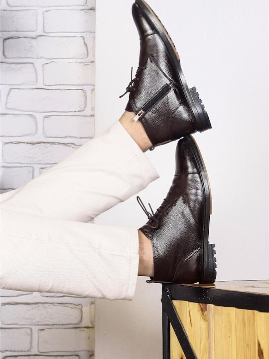 Herrenstiefel Braune Leder Casual