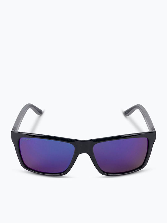 CressiSub Rio Men's Sunglasses with Black Plastic Frame and Blue Polarized Lens XDB100111