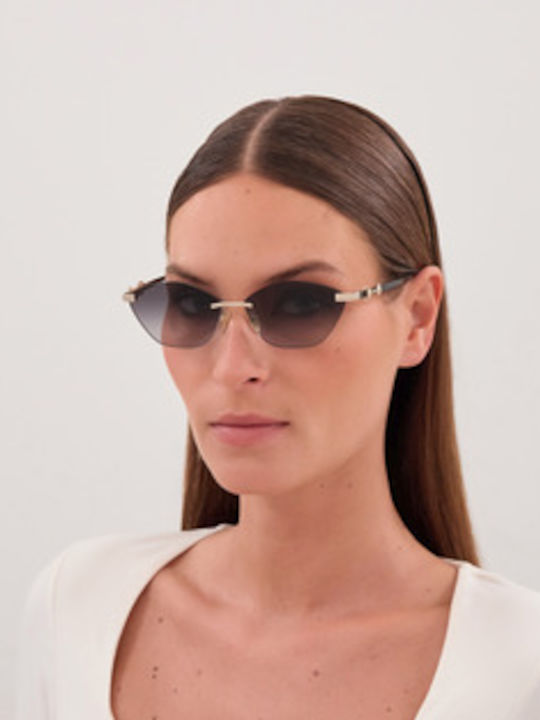 Gucci Women’s Sunglasses with Gold Metallic Frame and Grey Lens GG2050S 001