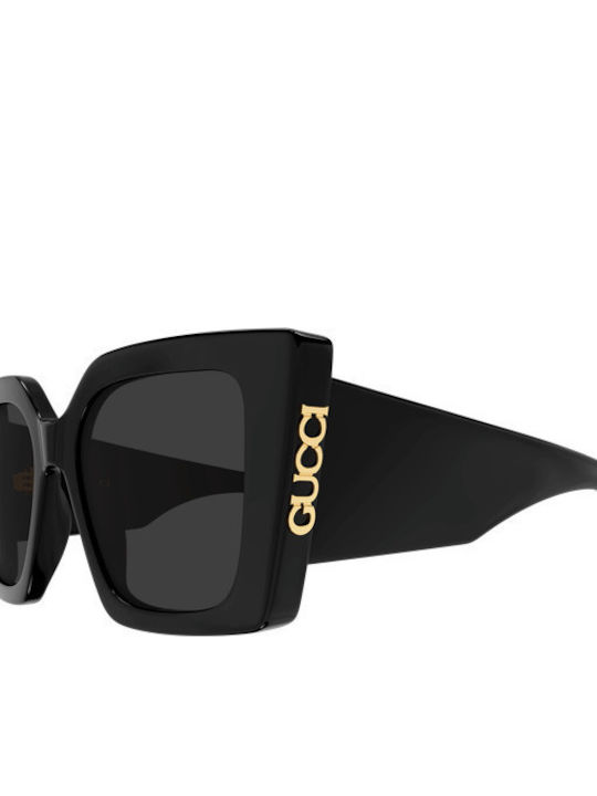 Gucci Women Sunglasses With Black Horn-Rimmed Frame And Grey Lens GG2039S 001