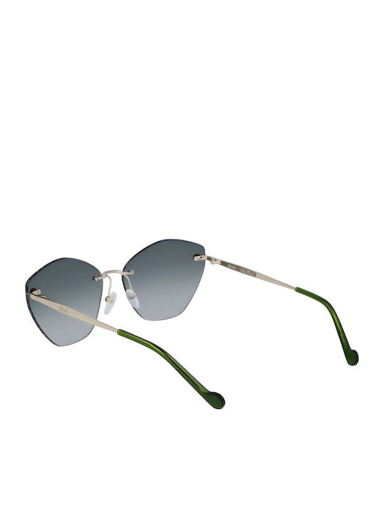 Liu Jo Women's Sunglasses with Gold Metal Frame and Gray Gradient Lens