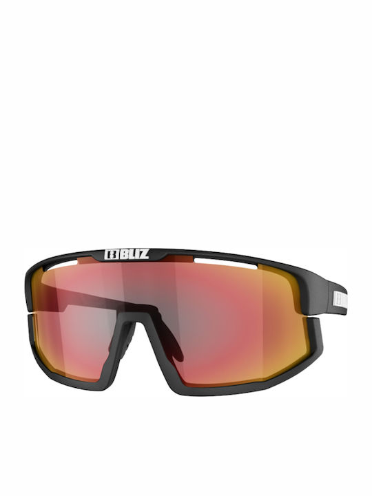 Bliz Vision Herren Sonnenbrille mit Schwarz Kunststoff Gestell und Rot Linse